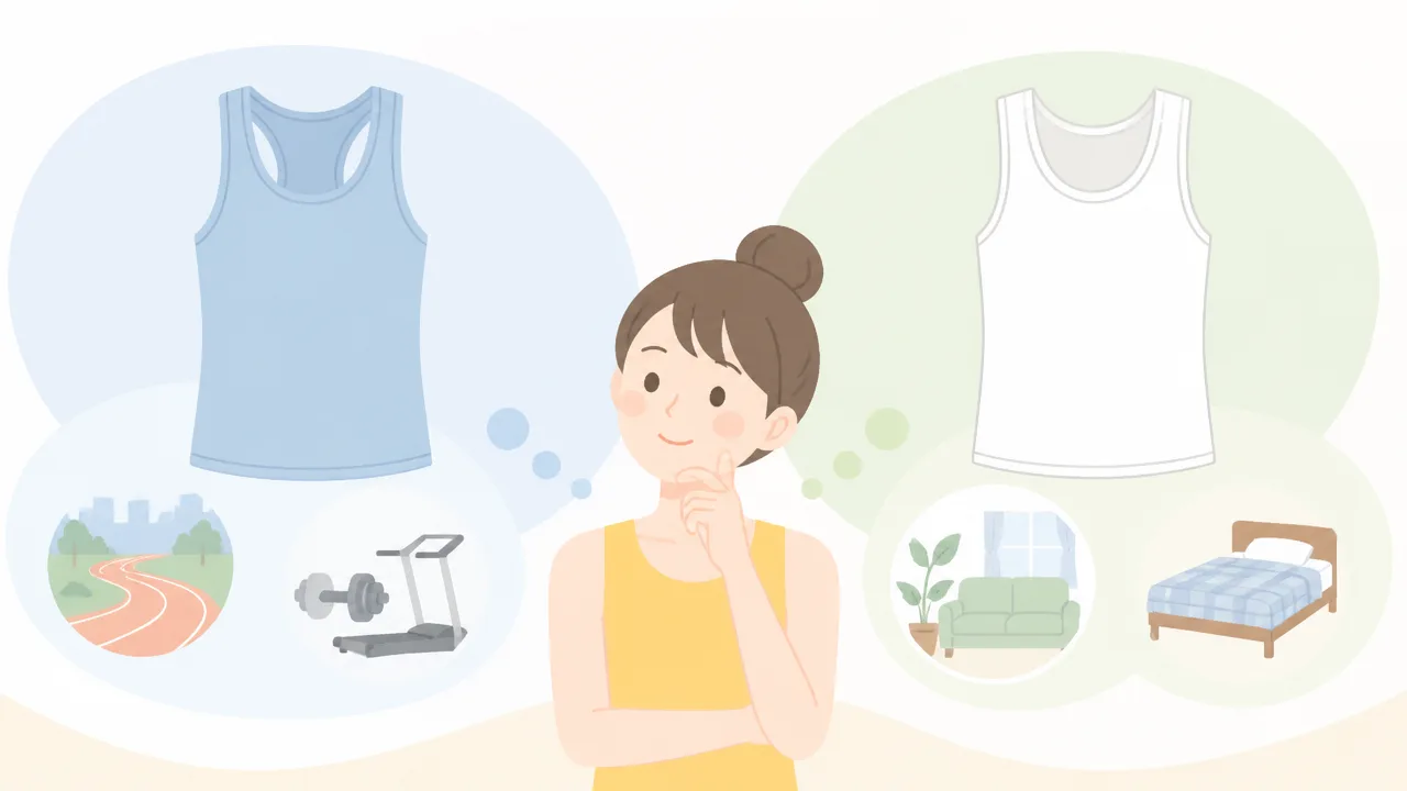 タンクトップとランニングの違いとは?形や用途、選び方をやさしく解説